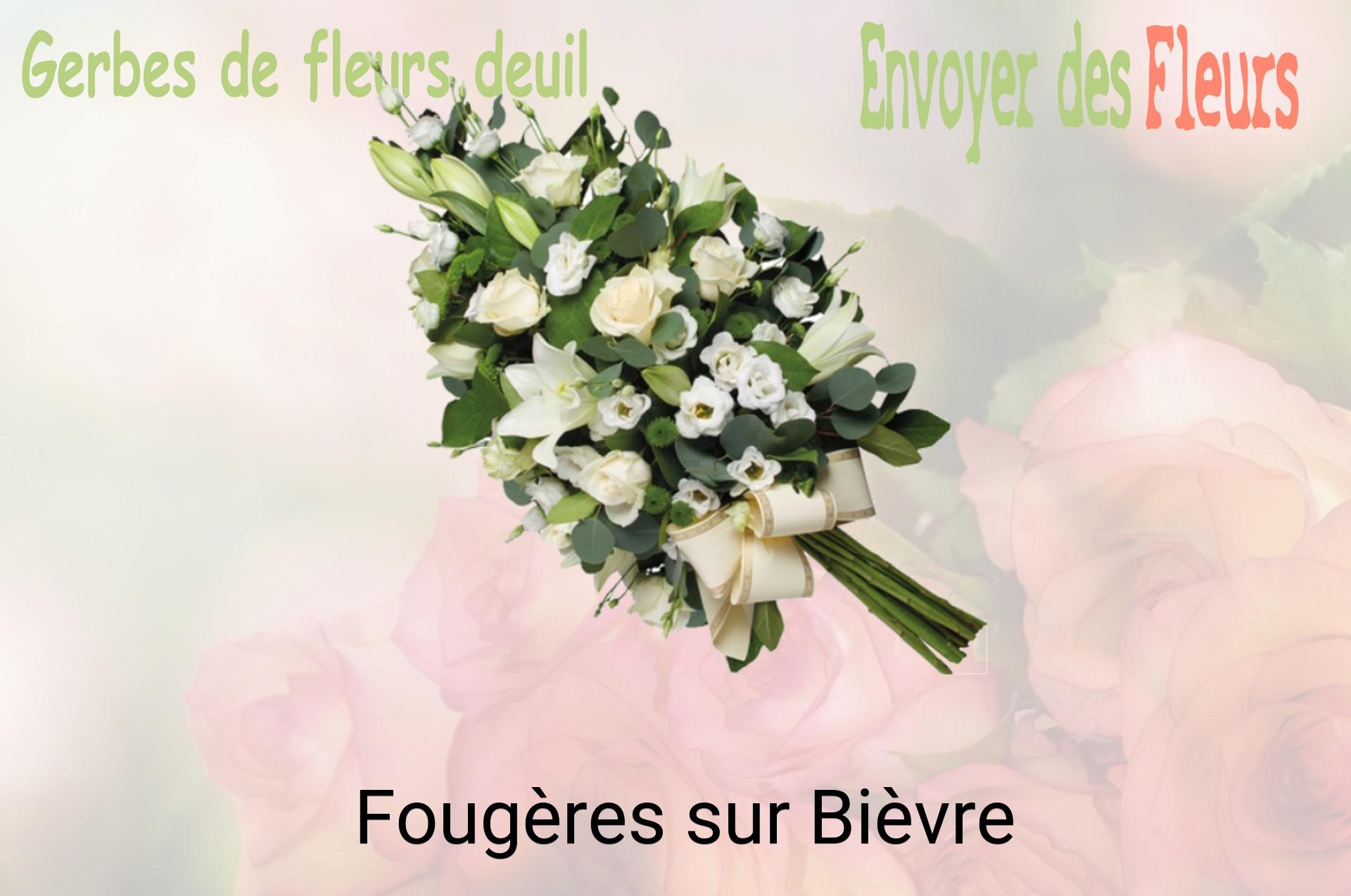 Gerbe de fleurs de deuil livrée à Fougères-sur-Bièvre